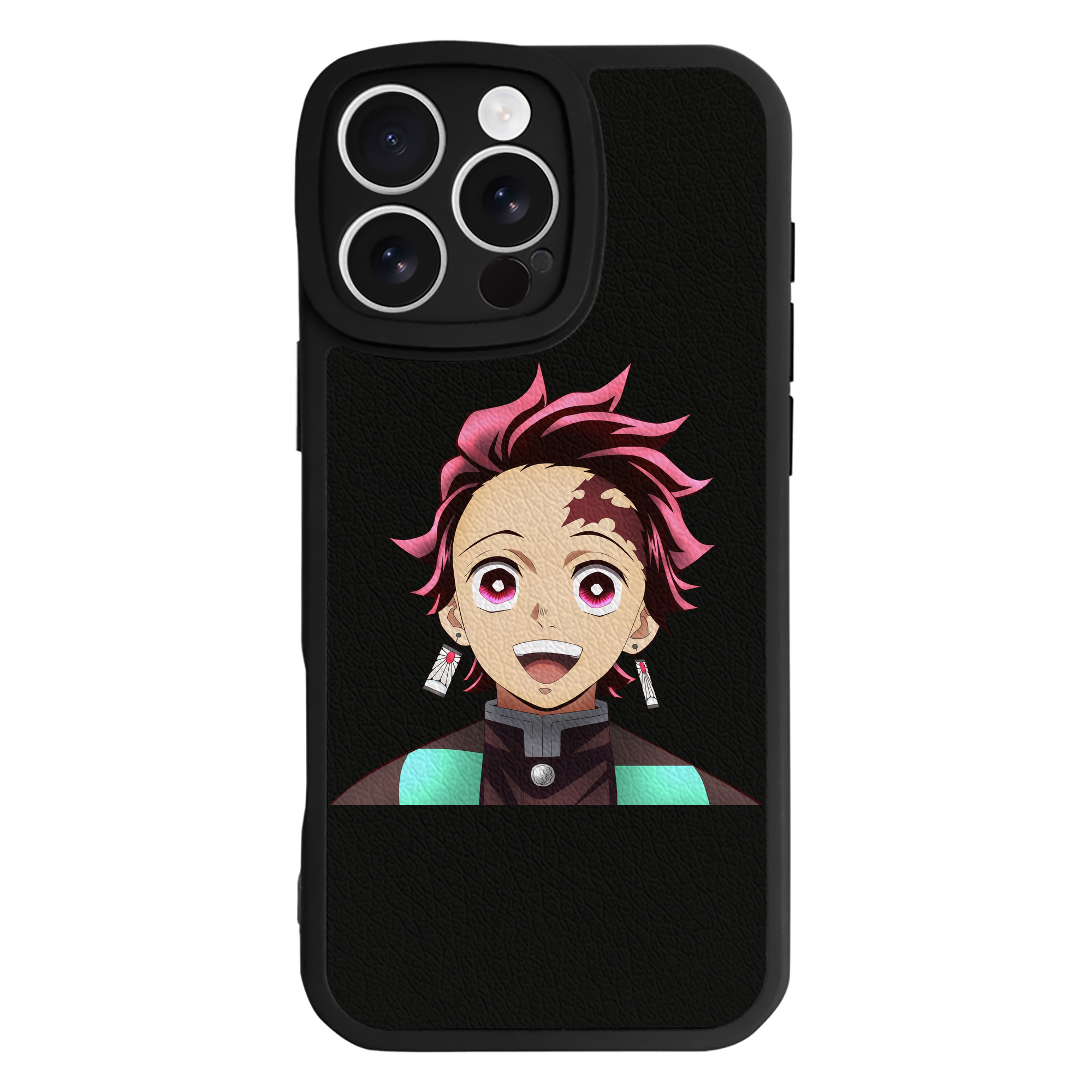 （画像用） 鬼滅の刃 竈門 炭治郎／かまど たんじろう Kamado Tanjirou 【iPhone 16シリーズ対応】シリコンスマホケース（レザー調） 材質：シリコン